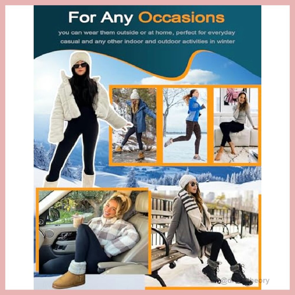 Thick Fleece Lined Thermal Leggings High Waisted Tummy Control Yoga Pants - Picture 7 of 7